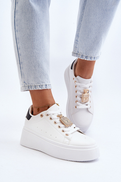Baskets pour femmes avec embellissement blanc Celedria