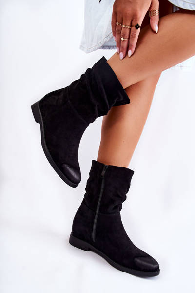 Bottes hautes en daim pour femmes noires Venis