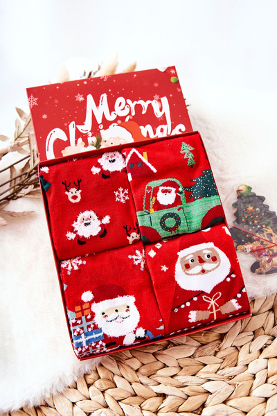 Cosas Weihnachtssocken für Frauen 4er-Set + Anhänger