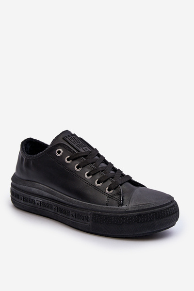 Niedrige Damen-Sneaker mit Fleece-Futter Schwarz Big Star MM274031
