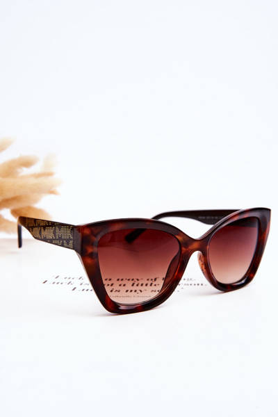 Damensonnenbrille mit Schriftzug M2404 marmoriert Schwarz-Braun