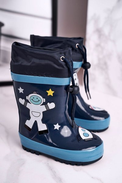 Kinder-Gummistiefel Marineblau Cosmonaut Mordeso