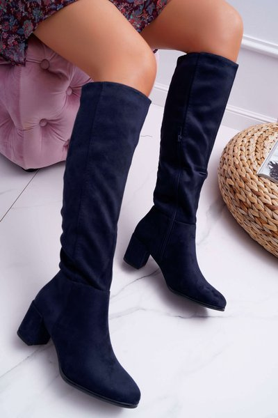 Cizme de piele de piele de căprioară pentru femei Blue Sergio Leone KZ273