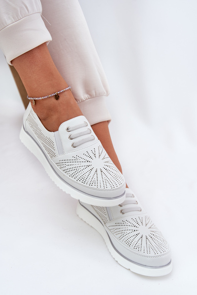 Damen Slipper Mit Ausschnitten Weiß Azethia