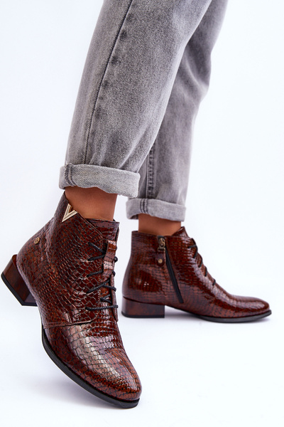 Bottes en cuir pour femmes Maciejka 5743C-02 Marron