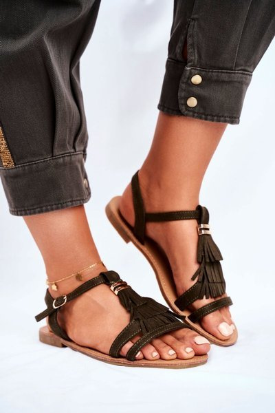 Sandales Femme Eko-daim Boho Vert Lucami