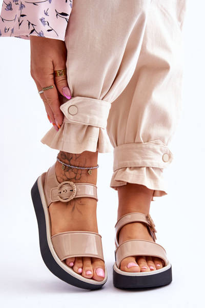 Duftende hypoallergene Sandalen ZAXY JJ285240 Beige und Schwarz