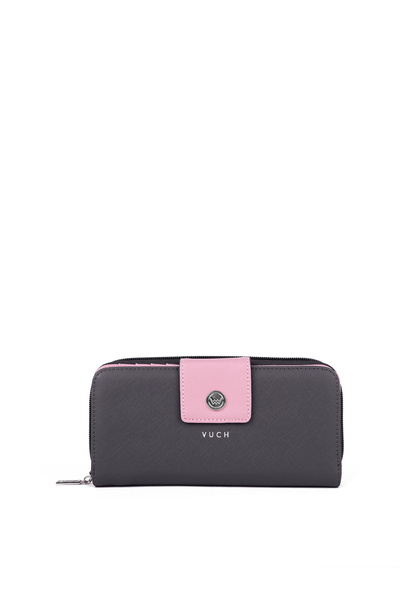 Grand Portefeuille Zippé Femme Gris-Rose Huntress