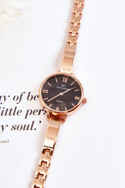 Montre bracelet Giorgio & Dario avec cadran noir or rose