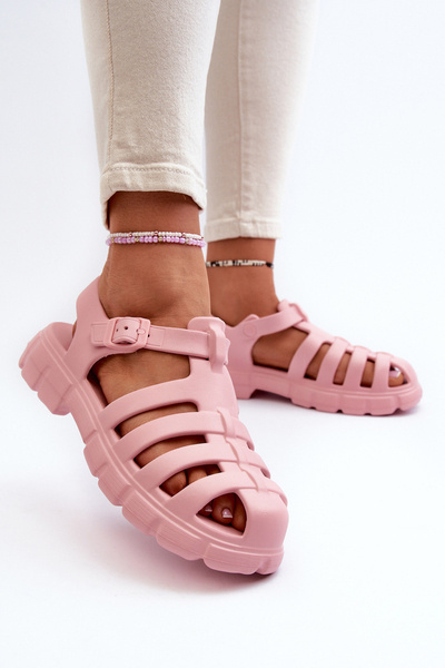 Damen Schaum Sandalen Römisch Rosa Gasaria
