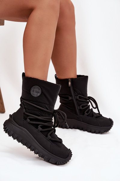 Bottes de neige en cuir sur plateforme Lee Cooper LCJ-25-12-3660 Noir