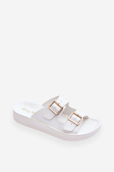 Pantoufles Plateformes Pour Femmes À Rayures Blanc Clever