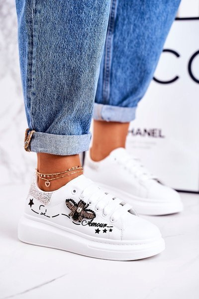 Női sportcipő tornacipő Fly White Silver Amour