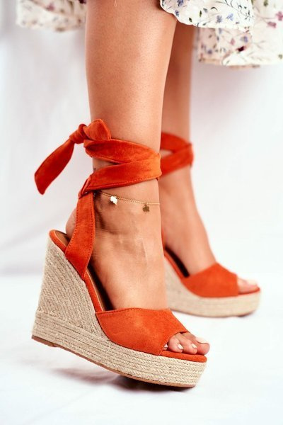 Damen Stufensandalen Orange Belleza