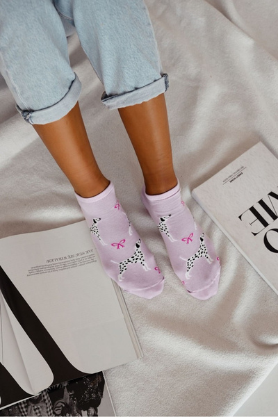 Damen Sneaker Socken Dalmatiner Lila