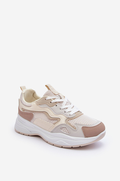 Damen Sport Sneakers auf Plattform Beige Lomare