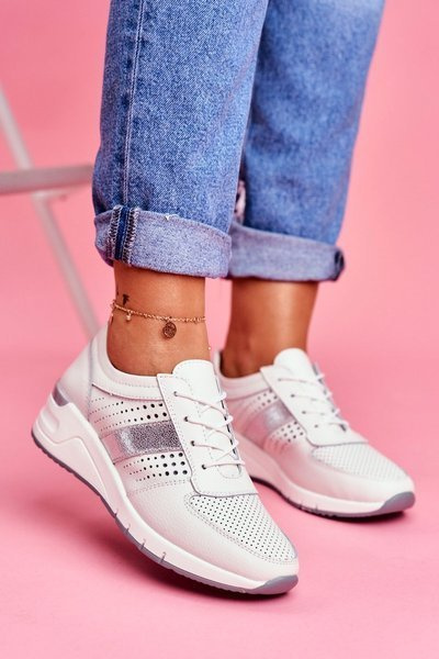 Sport Damen Lederschuhe Weiß 1793 Miss You