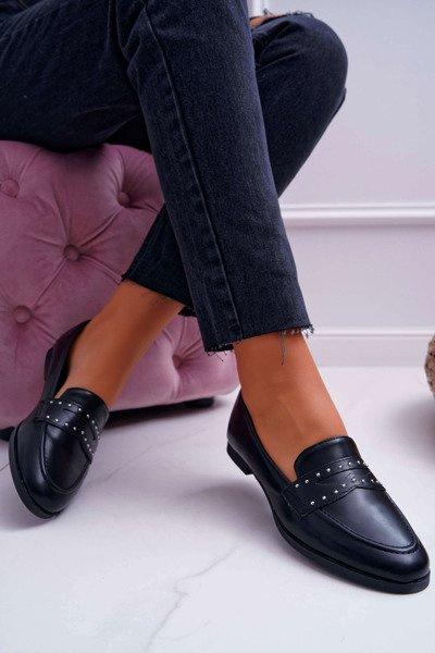 Mokassins Moteriški Loafers Lords Black Tenes