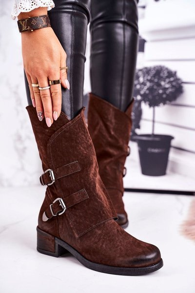 Bottes Isolées Pour Femmes Avec Boucles Marron Cassidy