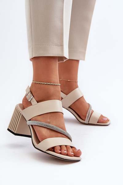 Sandales élégantes à talon aiguille pour femmes Beige D&A MR38-549
