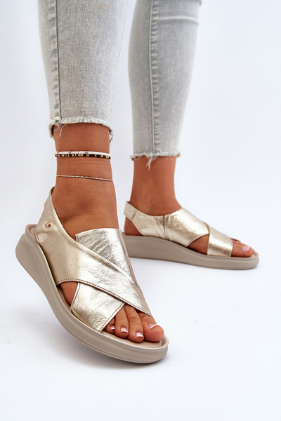 Keilsandalen aus Leder Schwarz Morgan