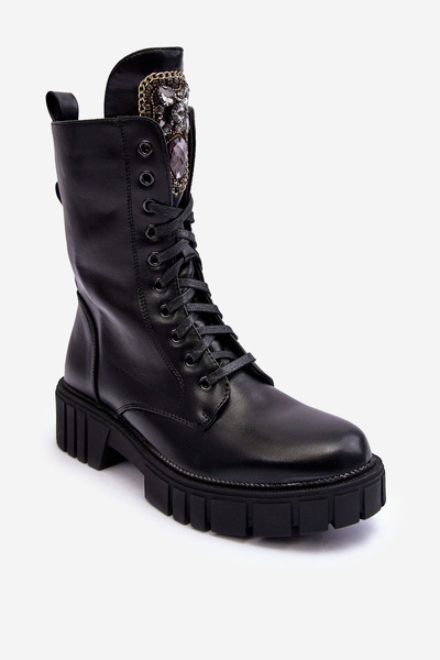 Odiniai kulkšnies batai Brogues su papuošalų ornamentu Black Marx