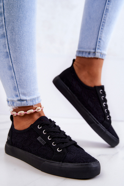 Openwork Sneakers Big Star JJ274064 Negru