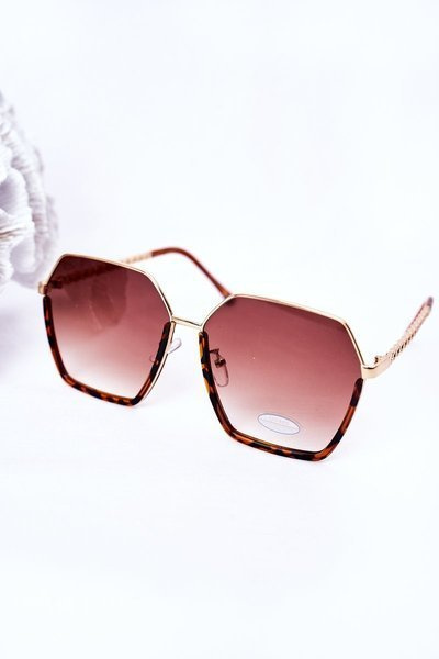 Lunettes De Soleil Géométriques Léopard Marron Ombre