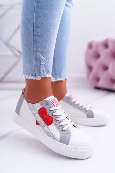 Adidașii pentru femei Big Star Alb cu inimă EE274257