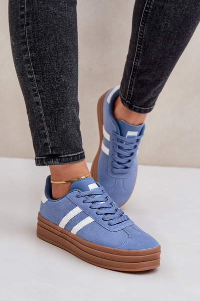 Damen Sneaker Auf Plattform Blau Egelia