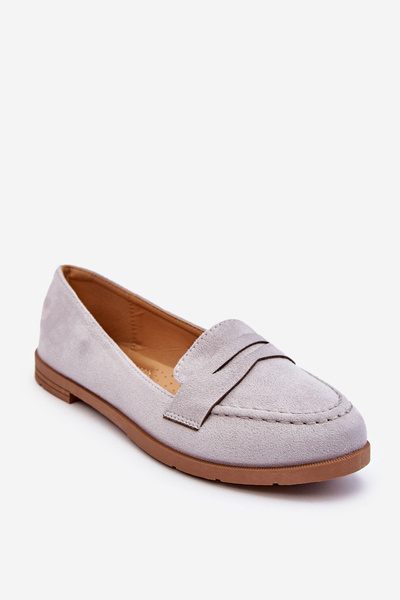 Mocassins confortables en daim pour femmes gris Lucca