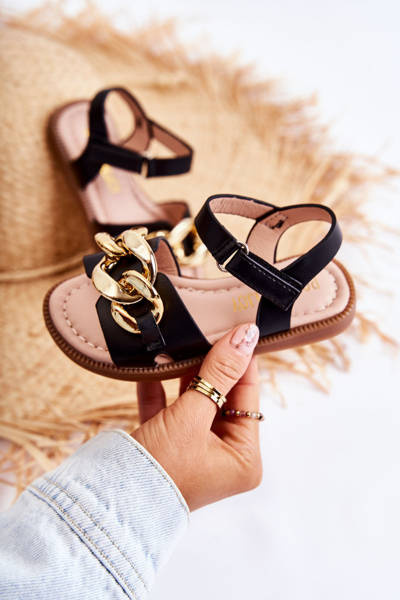 Vaikiški sandalai su Velcro Black Layra
