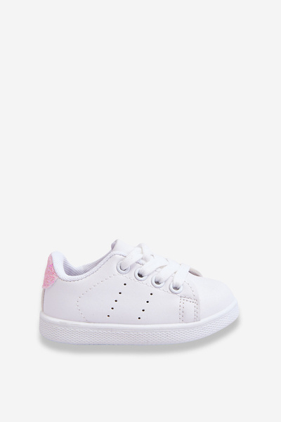 Children's Sport Shoes White and Pink Glossy