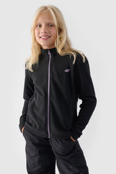 Mädchen Fleece mit Stehkragen Slim 4F Schwarz 4FJWMM00TFLEF261-20S