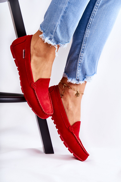 Women's Suede Loafers Red Millare