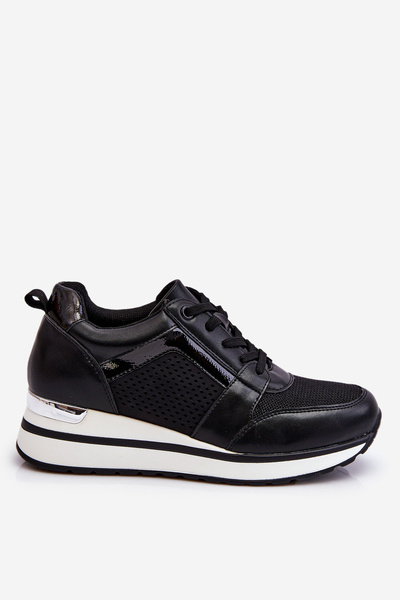 Pantofi sport cu pană joasă din piele Blaylen negru