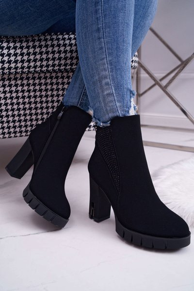 Platforma pentru femei Cizme stiletto cu zircons negru deren
