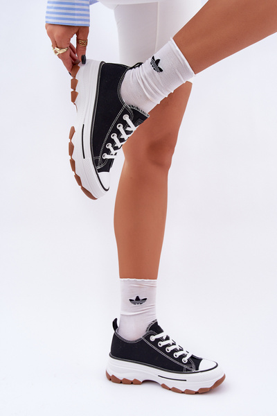 Baskets Basses Femme Sur Plateforme Noires Aradwin