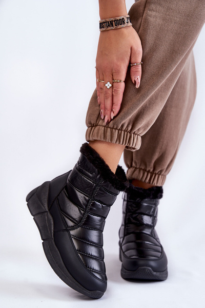 Damen-Schneestiefel mit Reißverschluss Schwarze Senia