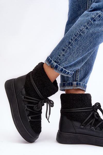 Bottes de neige à plateforme pour femmes noires Ahatissa