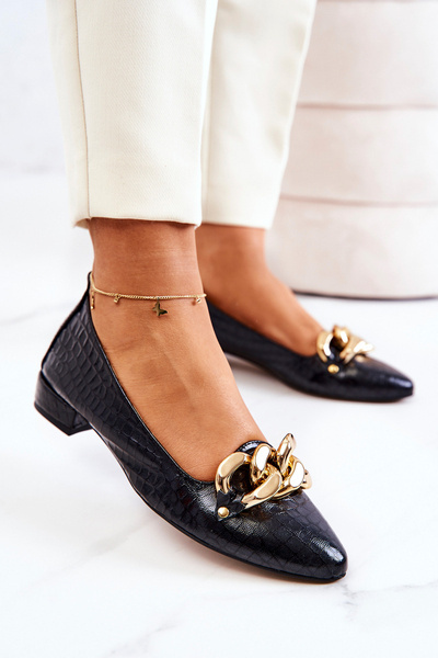 Escarpins En Cuir Serpent Noir Elisabeth