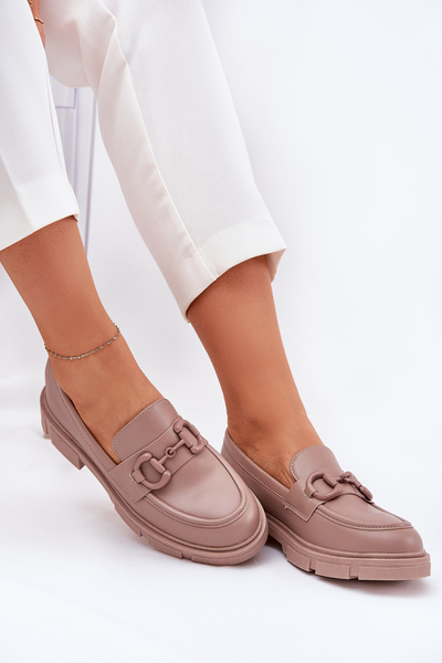 Mocassins Femmes Cuir Écologique Avec Détail Décoratif Khaki Seftass
