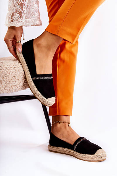 Klasszikus női bebújós Espadrilles Black Cersei