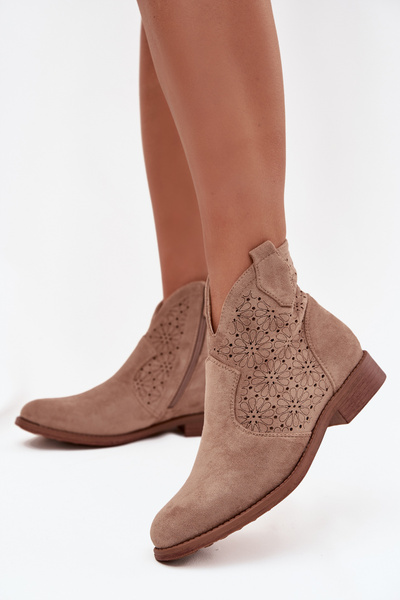 Boots Femmes À Talon Plat S Barški HY52 532 Beige