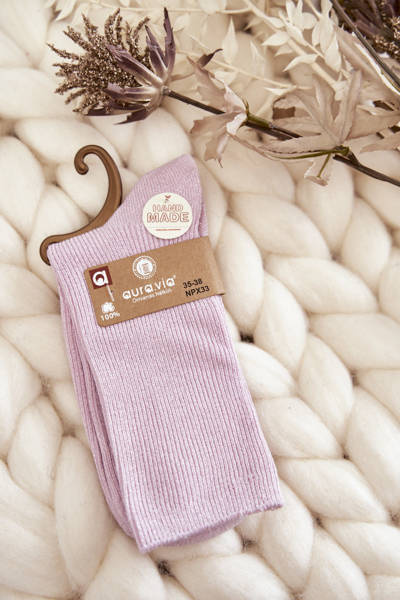 Chaussettes Antibactériennes Femme Avec Fil Brillant Rose