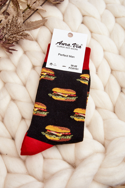 Chaussettes Homme Hamburgers Noir