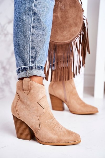 Sarkú női szigetelt Cowboy csizma Bézs Margaret
