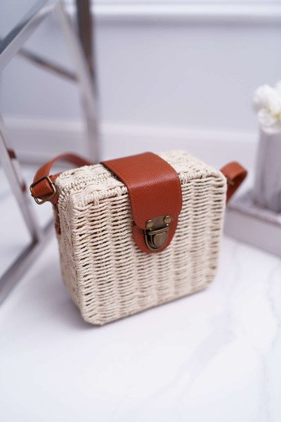 Ellisa Beige Braided String Chest Handbag