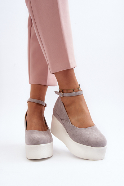 Women's Grey Wedge Espadrilles Malla