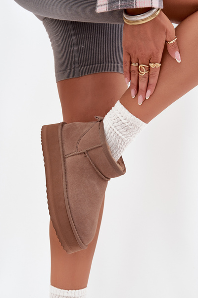 Bottes d hiver en daim pour femmes sur plateforme Vinceza 97962 beige